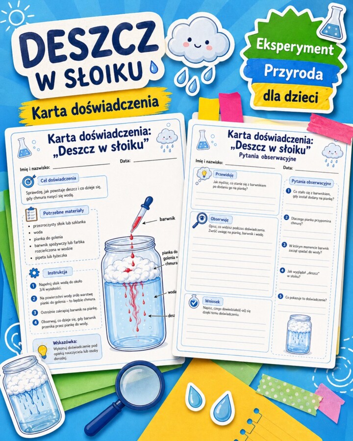 Karta doświadczenia. Deszcz w słoiku