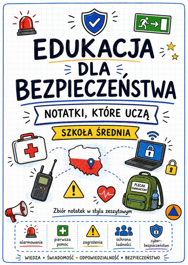 Edukacja dla bezpieczeństwa – notatki, które uczą.  Szkoła średnia | zestaw notatek w stylu zeszytowym