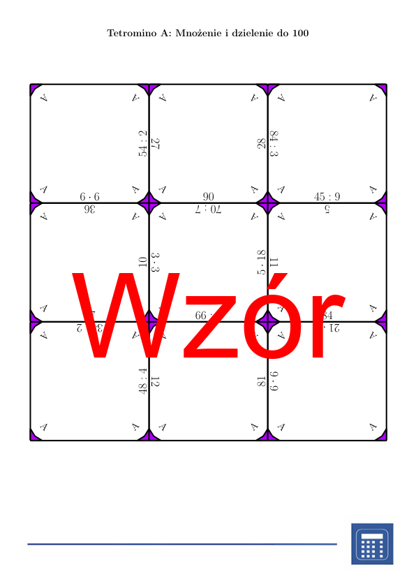 Tetromino - Mnożenie i dzielenie do 100 | matematyka