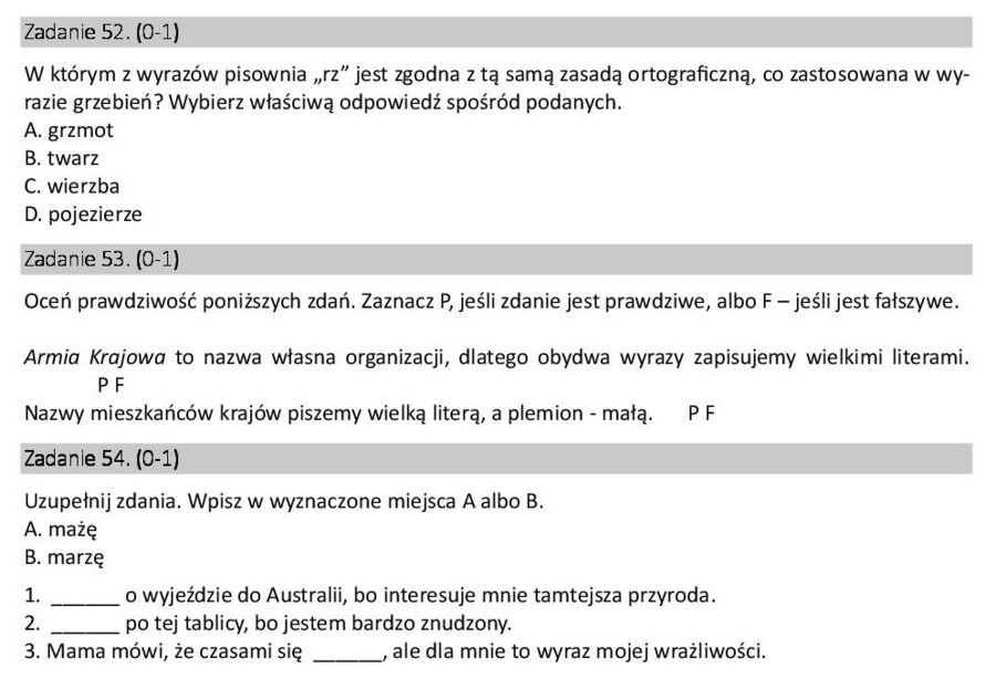 E8 Ortografia i interpunkcja 120 zadań