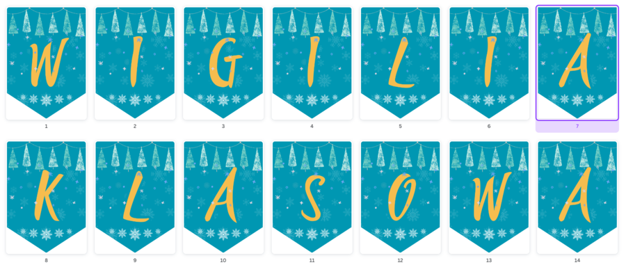 Girlanda - baner - napis -Wigilia Klasowa