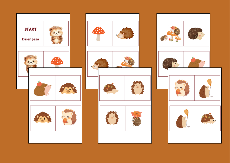 DZIEŃ JEŻA – domino podłogowe – biblioteka – świetlica