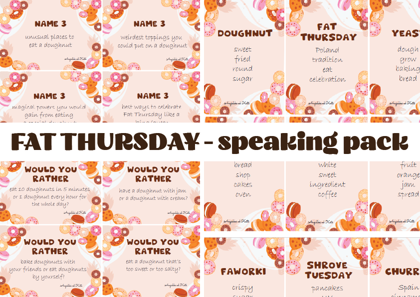 Fat Thursday speaking pack - Tłusty Czwartek mówienie, j. angielski
