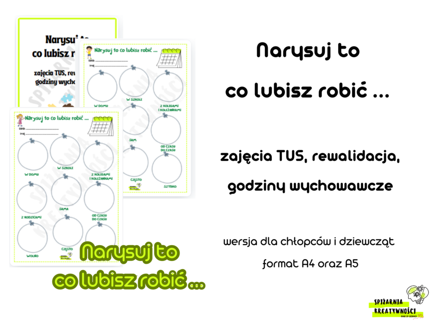 Narysuj to co lubisz robić ... zajęcia TUS, rewalidacja, godziny wychowawcze
