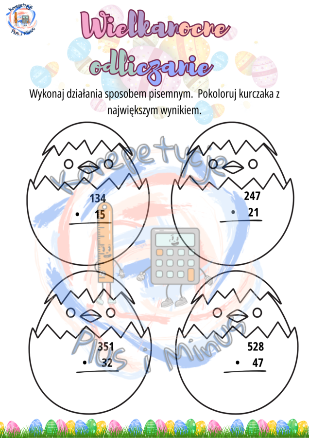 Wielkanocne karty pracy działania pisemne