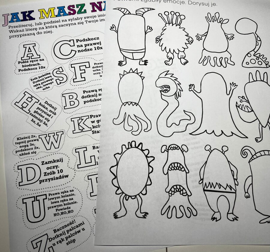 Zestaw ćwiczeń - percepcja wzrokowa, emocje, aktywność ruchowa