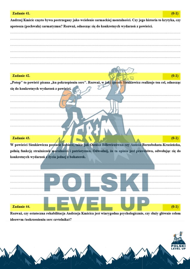 Test (51 zadań+tematy wypracowań P +R)_Potop_Polski Level Up