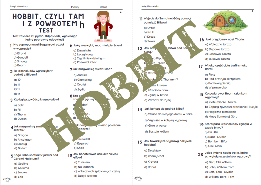 "Hobbit, czyli tam i z powrotem" - test znajomości lektury
