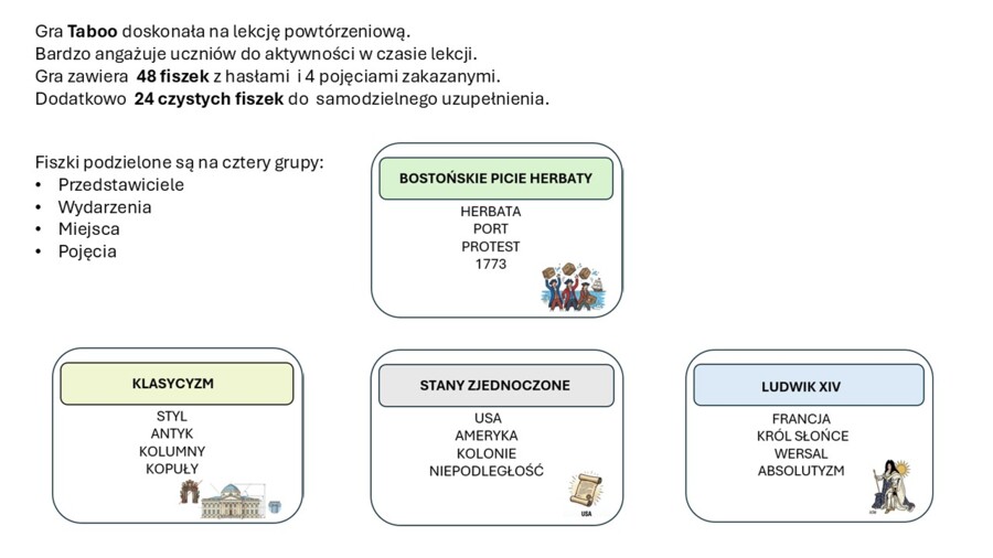 Historia klasa szósta -  Taboo, gra edukacyjna