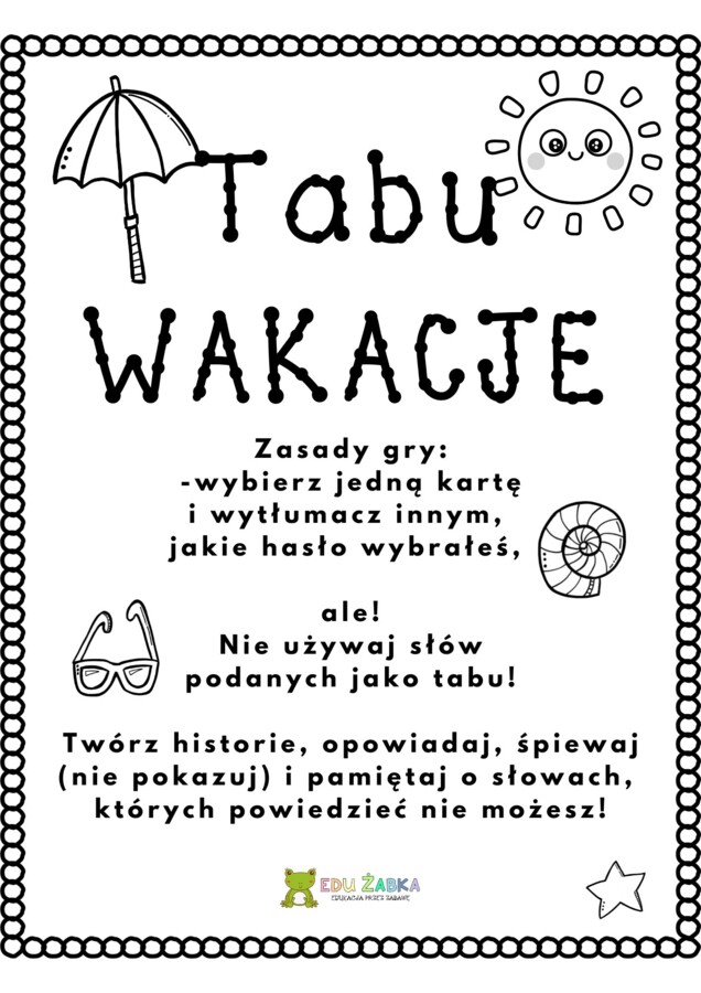 Gra Tabu - wakacje