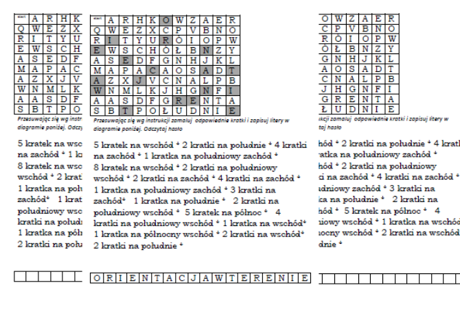 Kodowanka na lekcję przyrody "Jak orientować się w terenie"