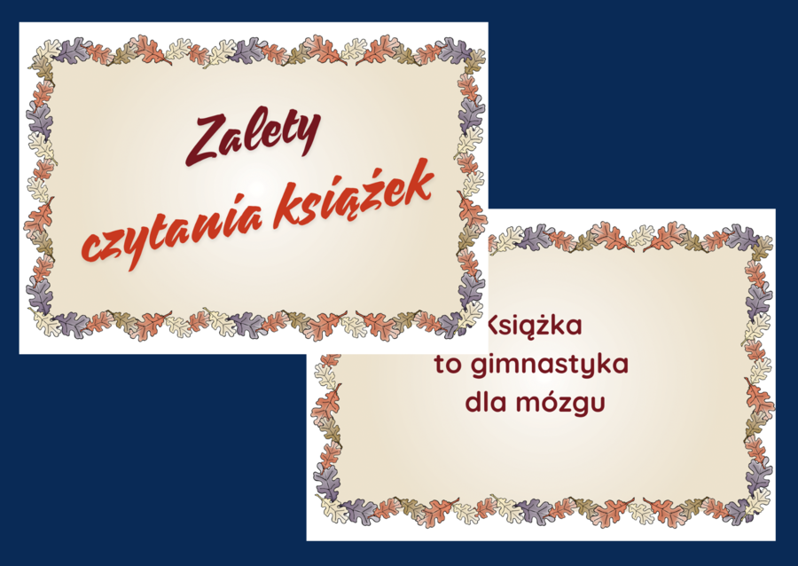 ZALETY CZYTANIA KSIĄŻEK – gazetka – biblioteka – język polski – 14 stron – wersja 4