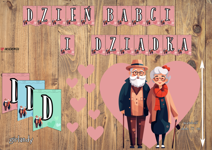 DZIEŃ BABCI I DZIADKA - ZESTAW DEKORACJI
