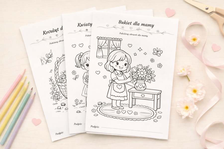 Bukiet dla mamy [Kolorowanka]