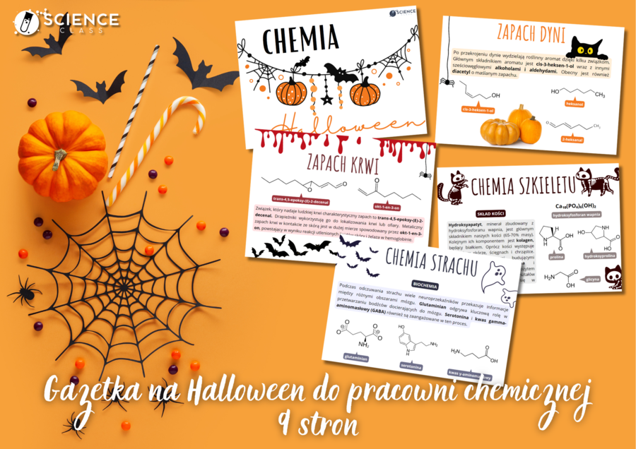 Gazetka na Halloween do pracowni chemicznej
