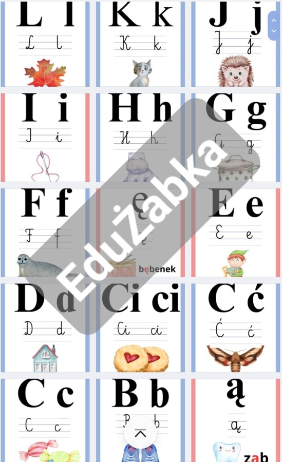 Alfabet - plansze edukacyjne, gazetka