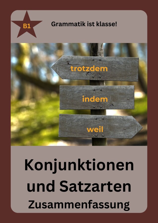 Konjunktionen und Satzarten - Zusammenfassung Spójniki i typy zdań - podsumowanie niemiecki