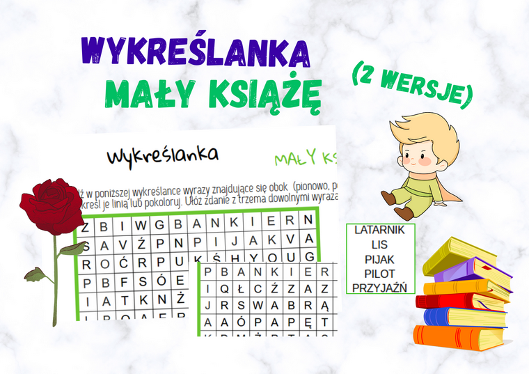 Wykreślanka - Mały Książę (2 wersje)
