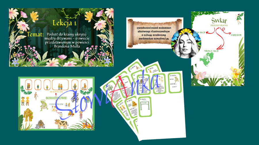 Zestaw materiałów dydaktycznych do omówienia lektury „Baśniobór” Brandona Mulla + PREZENTACJA GRATIS