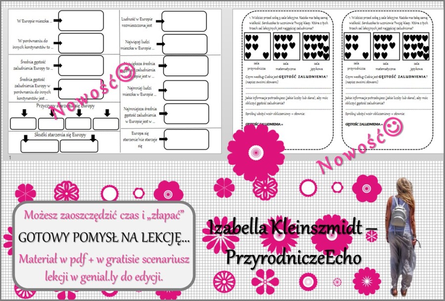 Pomysł na lekcję/karta pracy/stacje zadaniowe/notatki/ materiał do lekcji do tematu „Rozmieszczenie ludności Europy. Starzenie się społeczeństwa.” w pdf. W gratisie niekomercyjny scenariusz lekcji/pomysł na lekcję w programie genial.ly do edycji. Geograf