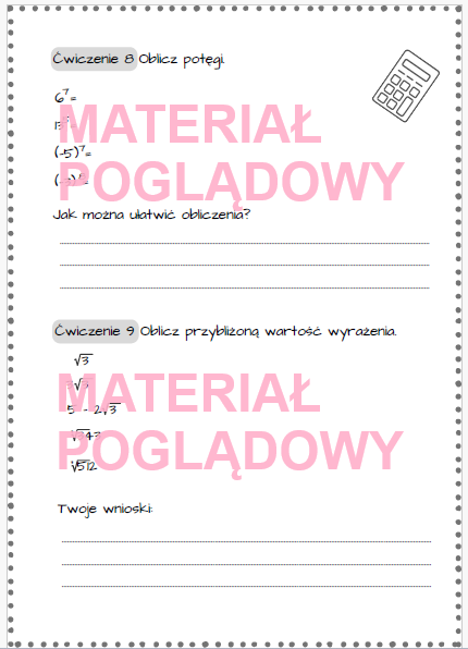 Kalkulator. Karta pracy. Na początek. Na rozgrzewkę. Pierwsza lekcja.