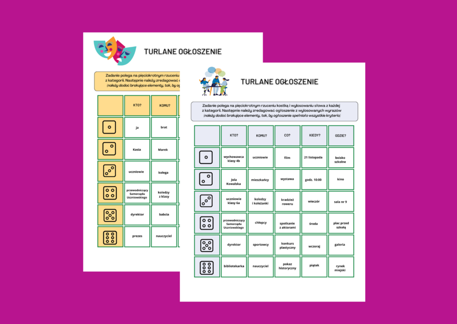 Turlane OGŁOSZENIE - kl. 4-8 - ćwiczenia redakcyjne