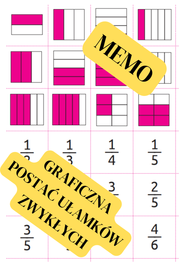 MEMO - graficzna reprezentacja ułamków zwykłych.