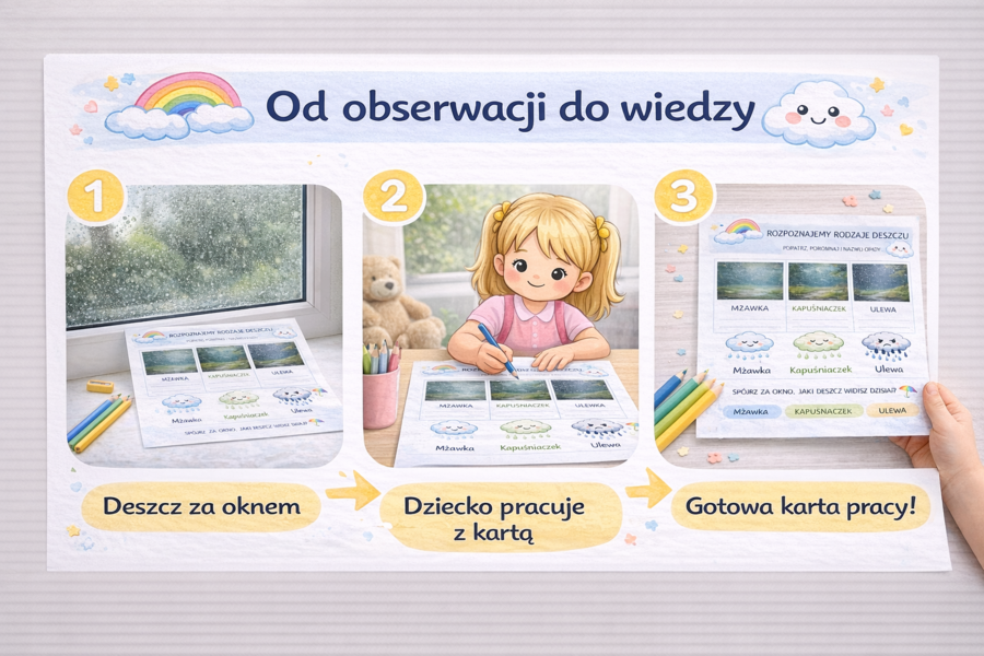 Karta pracy: Rozpoznaj rodzaje deszczu