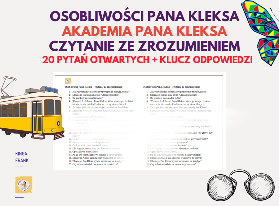 📚 Karta pracy, czytanie ze zrozumieniem do rozdziału „Osobliwości Pana Kleksa” – „Akademia Pana Kleksa”! 🌟