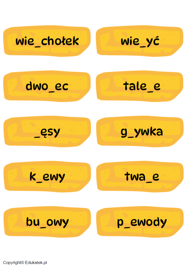 Ortograficzne frytki – zabawa ortograficzna