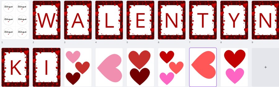 Walentynki - girlanda, serca, medale