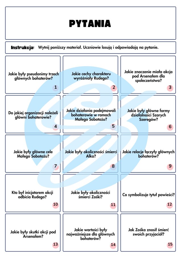 „Kamienie na szaniec – Pytania i Odpowiedzi” – angażujące karty pracy dla uczniów szkoły podstawowej