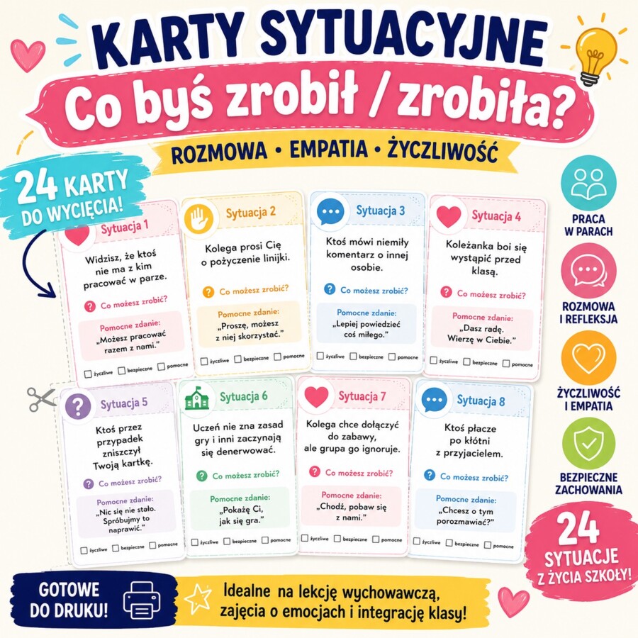 Karty sytuacyjne. Co byś zrobił / zrobiła?