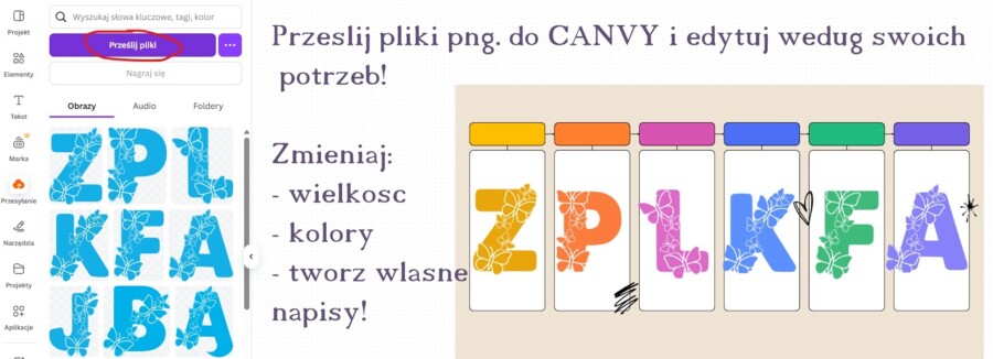 Alfabet polski do tworzenia napisów dekoracyjnych pliki (png i pdf)