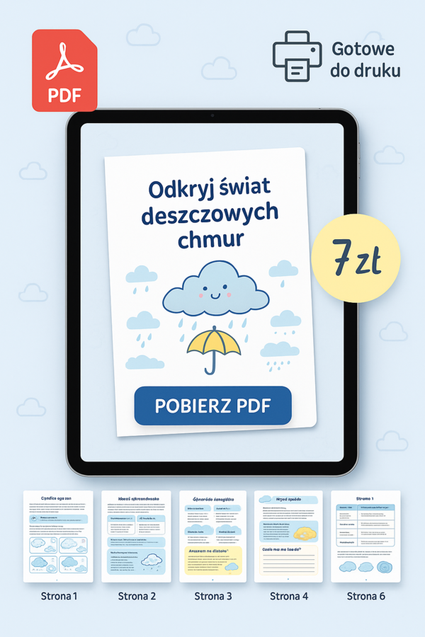 Karta pracy: „Odkryj świat deszczowych chmur”
