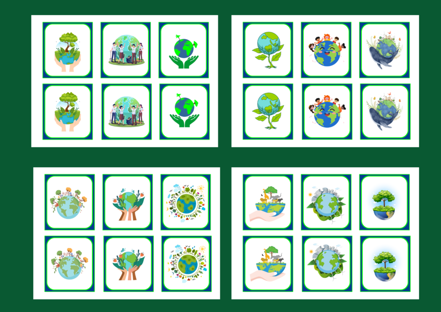 DZIEŃ ZIEMI – memory – 42 szt. – biblioteka – przedszkole – świetlica