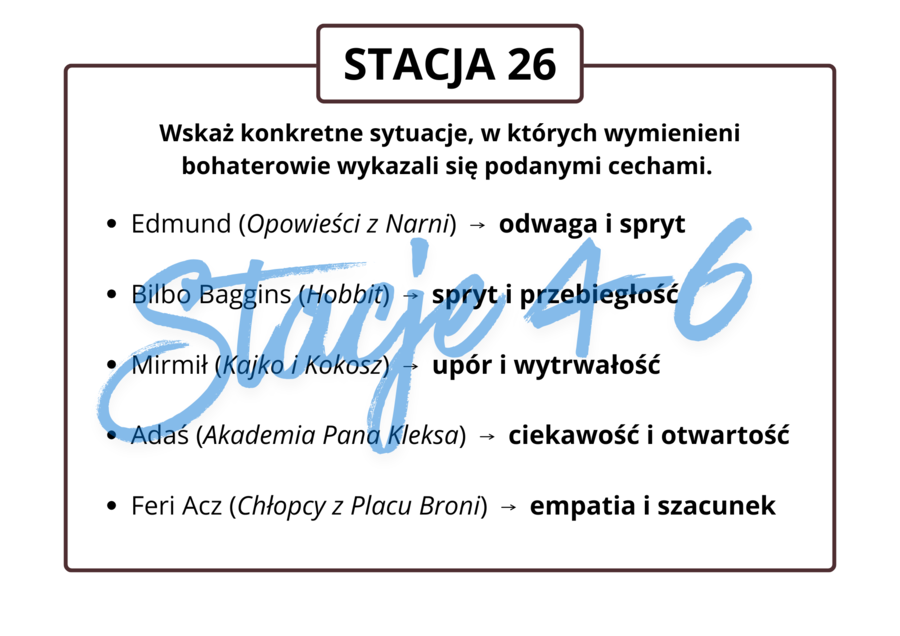 Stacje zadaniowe E8 - Lektury z klas 4-6