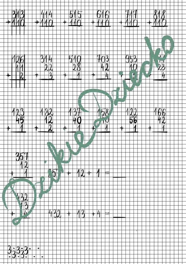Lekcja 4 – program nauczania „DIY Matematyka w I – III” / zeszyt część 2, dodawanie pisemne bez przenoszenia