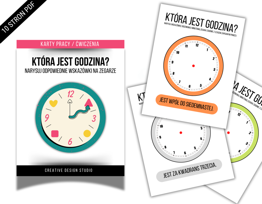 KARTY PRACY: Która jest godzina? Ćwiczenia / Karty Pracy ze znajomości podawania godziny.
