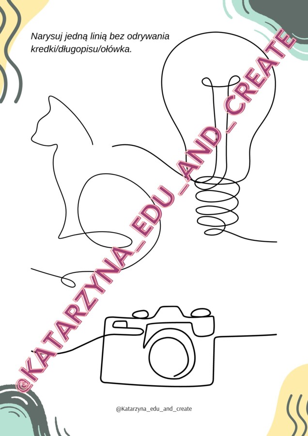 RYSOWANE 1 LINIĄ - część 1 ćwiczenia grafomotoryczne