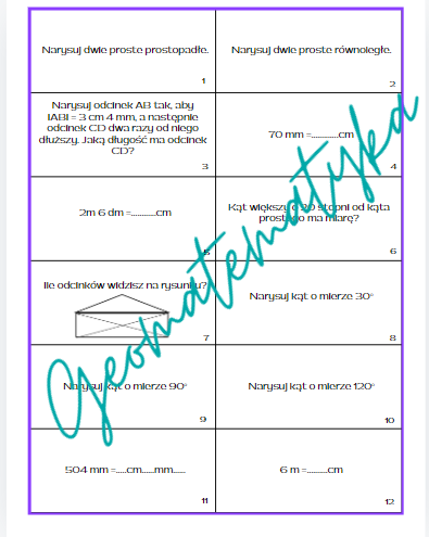 Gra "Figury w grze" geometria dla klasy 4