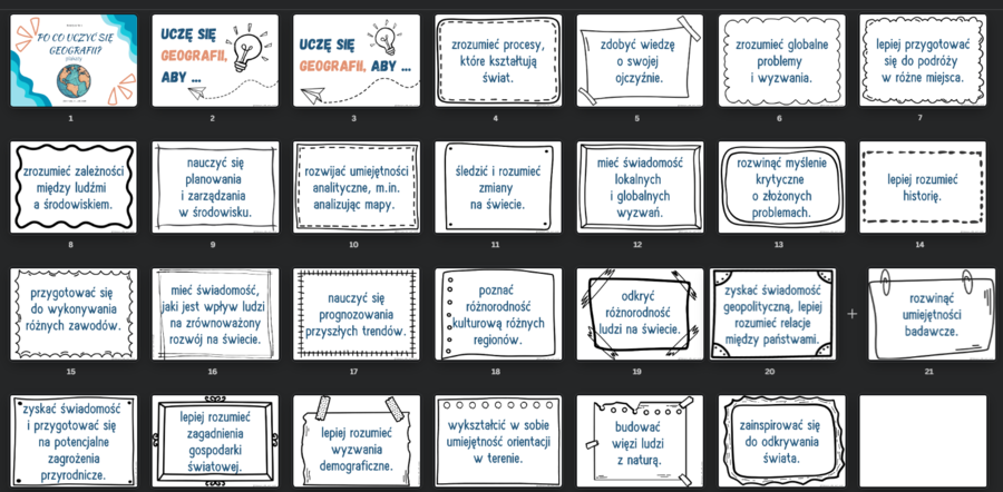 Plakaty - Po co uczyć się geografii?