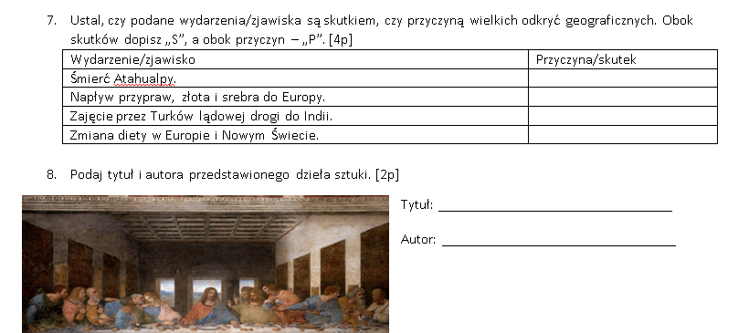 Sprawdzian - narodziny nowożytnego świata