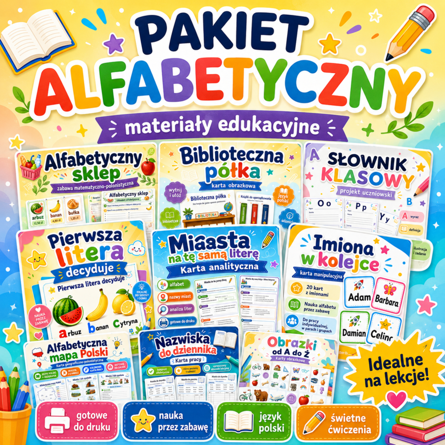 ALFABETYCZNA PRZYGODA – materiały, dzięki którym dzieci uczą się przez zabawę