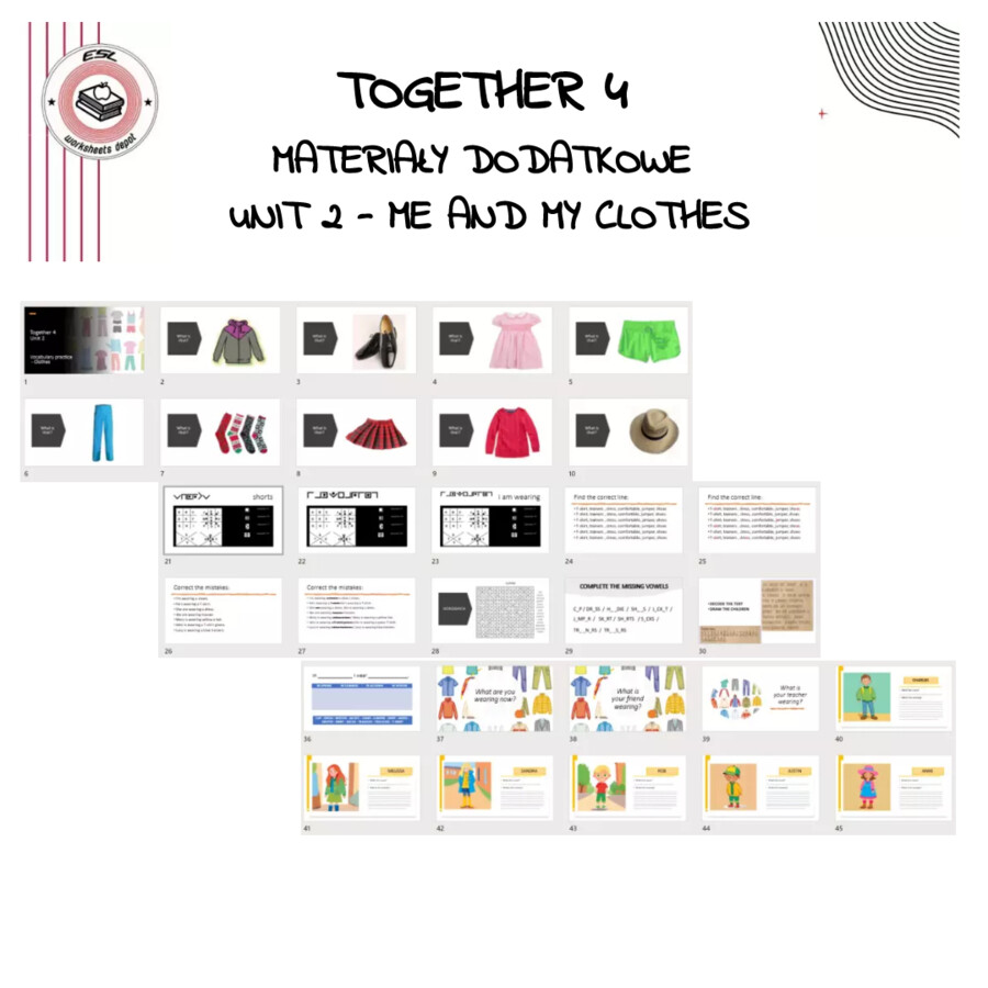 Together 4 - ubrania - ćwiczenia leksykalne, speaking activities, materiały dodatkowe do podręcznika