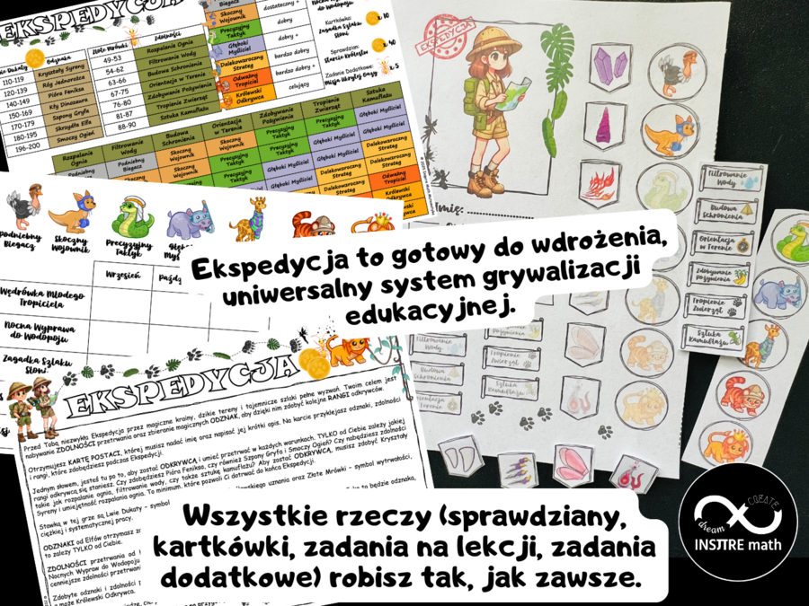 Ekspedycja: Gamifikacja, Grywalizacja edukacyjna na cały dział, semestr, rok (dla dowolnej klasy i przedmiotu). Uniwersalny szablon grywalizacji.