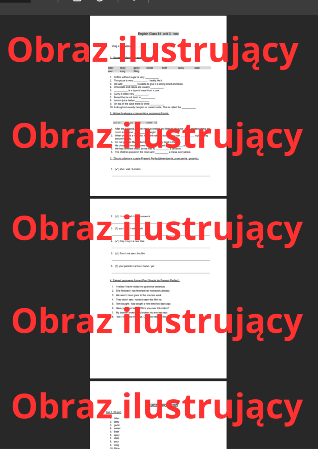 English Class B1 unit 3 test (sprawdzian / praca klasowa)