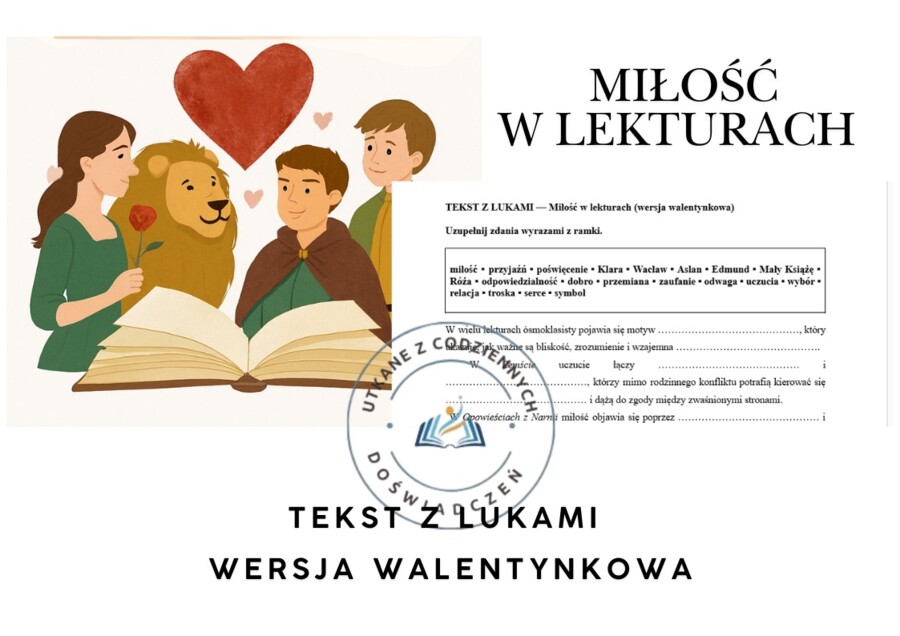 TEKST Z LUKAMI — Miłość w lekturach (wersja walentynkowa)