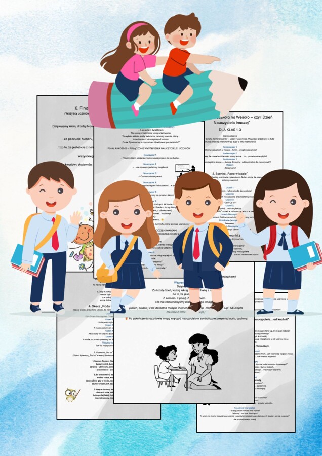 Dzień Nauczyciela,scenariusze,dyplomy,gazetka 1-3,4-8