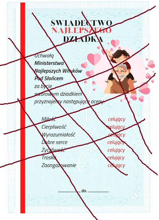 Dzień babci i dziadka świadectwa